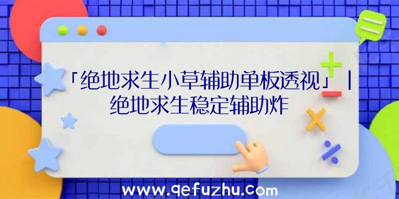 「绝地求生小草辅助单板透视」|绝地求生稳定辅助炸